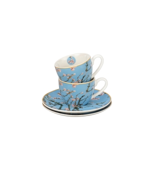 2 filiżanki espresso ze spodkami Almond Blossom inspired by Van Gogh