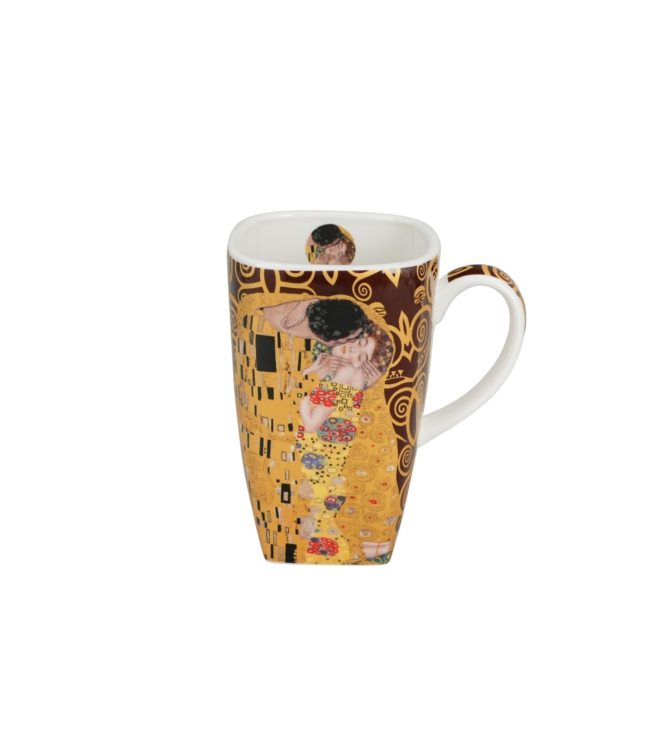Kubek kwadratowy THE KISS BROWN inspired by Klimt
