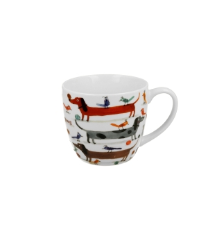 Kubek 460 ml w "koszyczku" Psi Świat DŁUGIE PSY