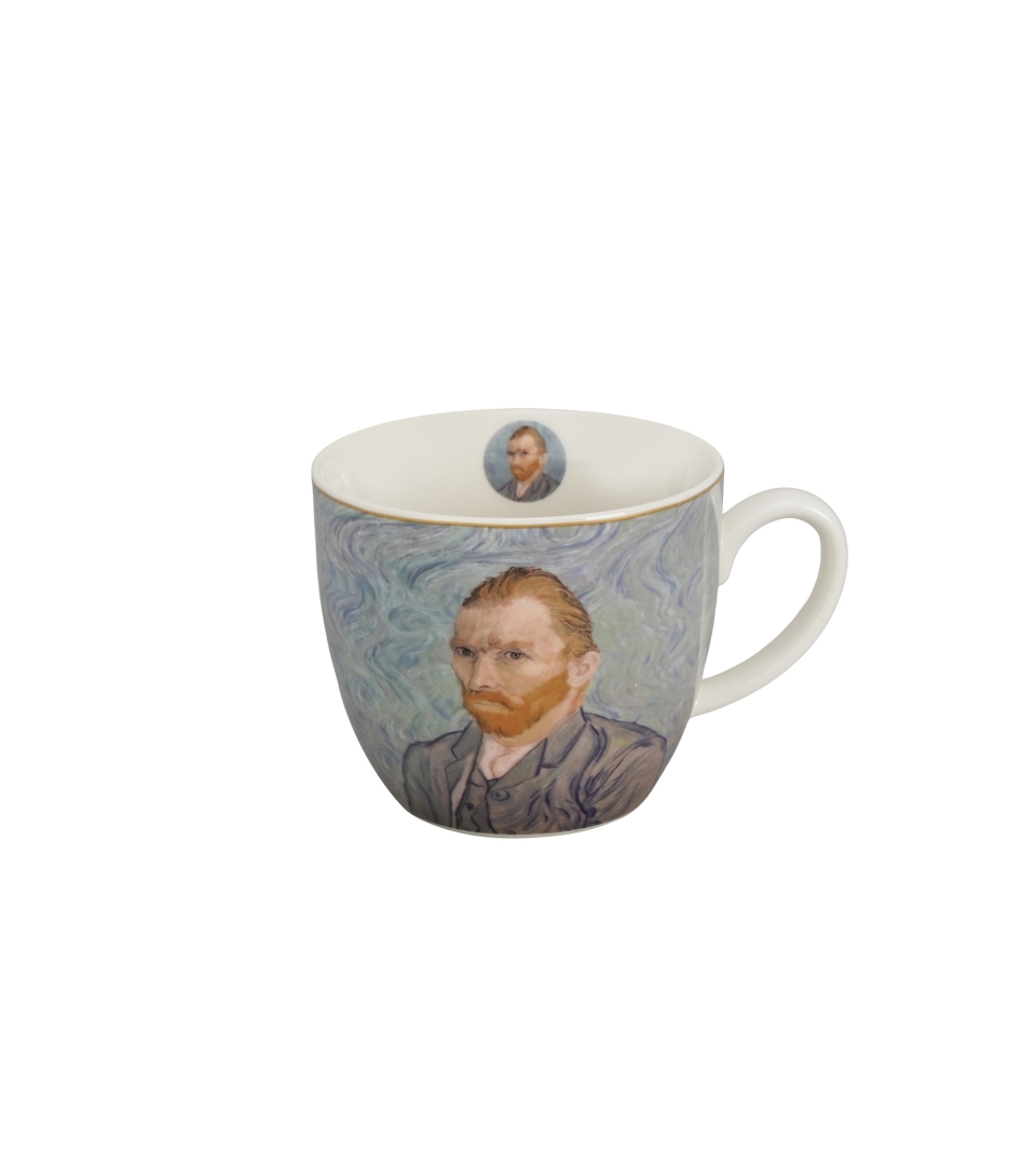 Kubek 460 ml w "koszyczku" PORTRET Van Gogha (sprzedaż w zestawach po 4 szt.)