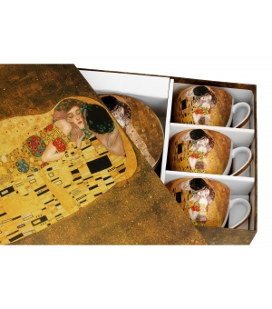 Filiżanki ze spodkami 250 ml komplet 6 szt  THE KISS by Gustav Klimt