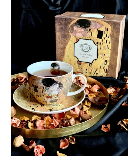 Filiżanka jumbo ze spodkiem THE KISS CLASSIC inspired by Klimt