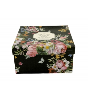 Filiżanka jumbo ze spodkiem 450 ml VINTAGE FLOWERS BLACK
