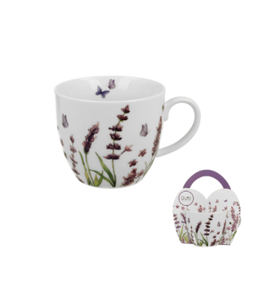 Kubek 460 ml w "koszyczku" CLASSIC LAVENDER (sprzedaż w zestawach po 4 szt.)