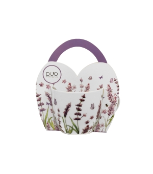 Kubek 460 ml w "koszyczku" CLASSIC LAVENDER (sprzedaż w zestawach po 4 szt.)