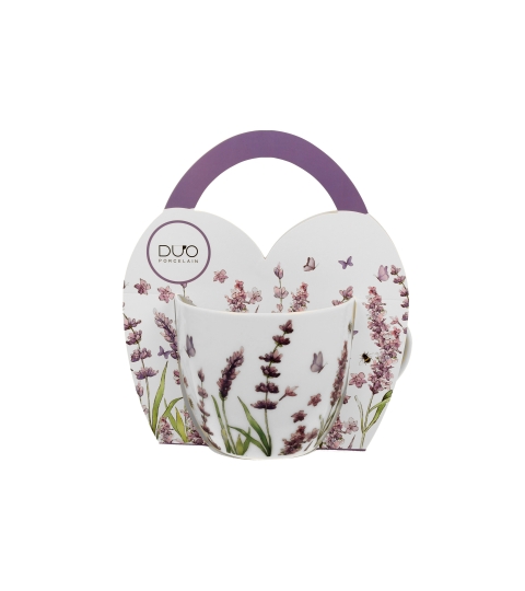 Kubek 460 ml w "koszyczku" CLASSIC LAVENDER (sprzedaż w zestawach po 4 szt.)