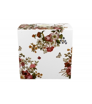 Dzbanek szklany 1000 ml z podgrzewaczem VINTAGE FLOWERS WHITE