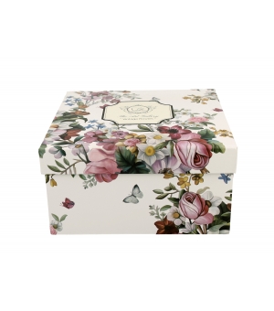 Filiżanka jumbo ze spodkiem 470 ml VINTAGE FLOWERS WHITE