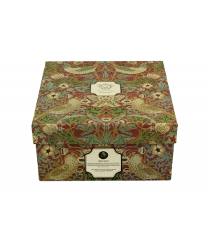 Filiżanka jumbo ze spodkiem 400 ml Strawberry Thief RED inspired by William Morris