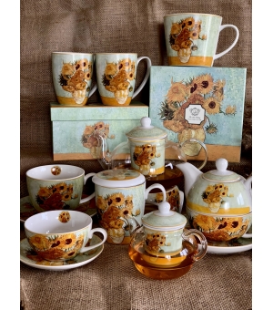 Filiżanka jumbo ze spodkiem 400 ml SUNFLOWERS inspired by V. van Gogh