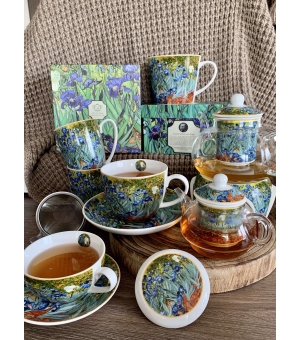 Filiżanka jumbo ze spodkiem 400 ml Irises inspired by V. van Gogh