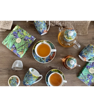 Filiżanka jumbo ze spodkiem 400 ml Irises inspired by V. van Gogh