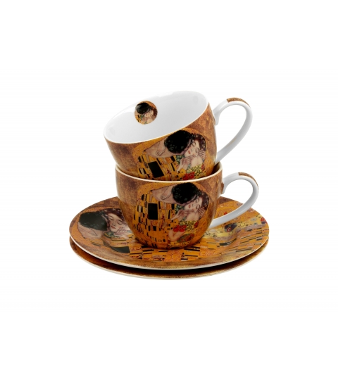 2 filiżanki espresso ze spodkami THE KISS Classic inspired by Gustav Klimt