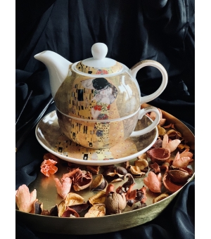 Filiżanka z dzbankiem i spodkiem / Tea for One THE KISS by Gustav Klimt
