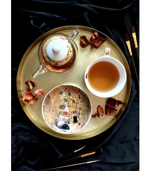 Filiżanka z dzbankiem szklanym / Tea for One THE KISS by Gustav Klimt