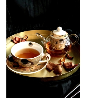 Filiżanka z dzbankiem szklanym / Tea for One THE KISS by Gustav Klimt