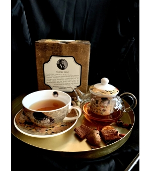 Tea for One szklany / Filiżanka z dzbankiem szklanym THE KISS by Gustav Klimt