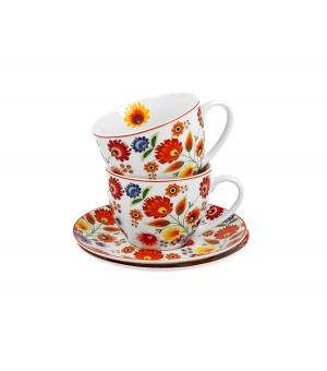 Filiżanki ze spodkami 280 ml komplet 2 szt. ŁOWICZ