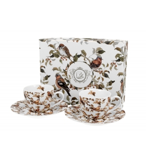 Filiżanki espresso ze spodkami 110 ml komplet 2 szt. PTASZKI