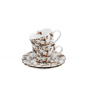 Filiżanki espresso ze spodkami 110 ml komplet 2 szt. PTASZKI