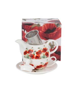 Filiżanka z dzbankiem i spodkiem CLASSIC POPPIES