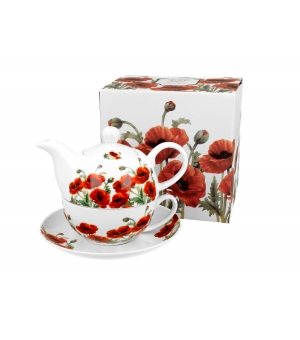 Filiżanka z dzbankiem i spodkiem CLASSIC POPPIES