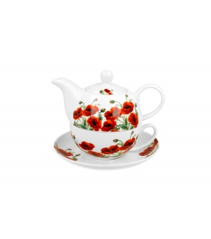 Filiżanka z dzbankiem i spodkiem CLASSIC POPPIES