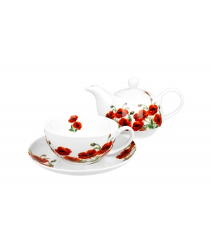 Filiżanka z dzbankiem i spodkiem CLASSIC POPPIES