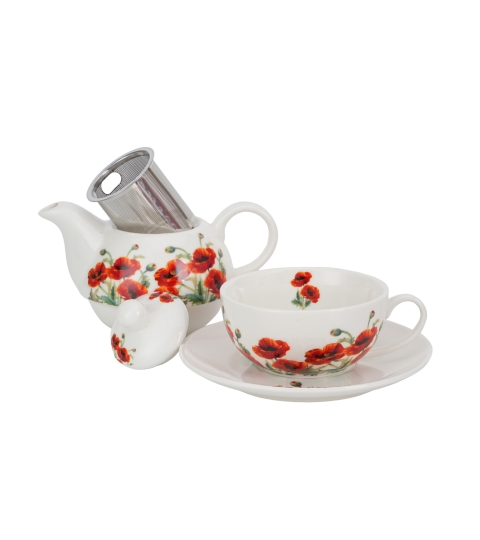 Filiżanka z dzbankiem i spodkiem CLASSIC POPPIES