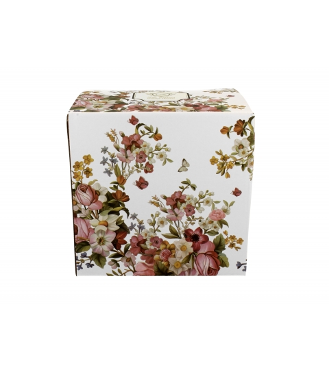 Filiżanka z dzbankiem i spodkiem VINTAGE FLOWERS WHITE