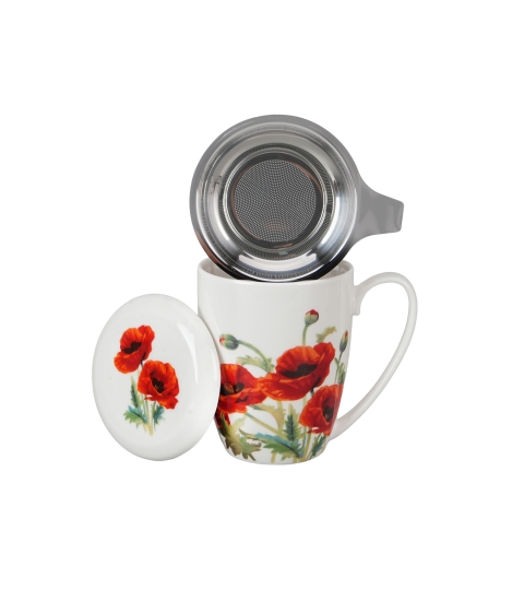 Kubek z zaparzaczem ze stali nierdzewnej CLASSIC POPPIES