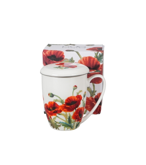 Kubek z zaparzaczem ze stali nierdzewnej CLASSIC POPPIES