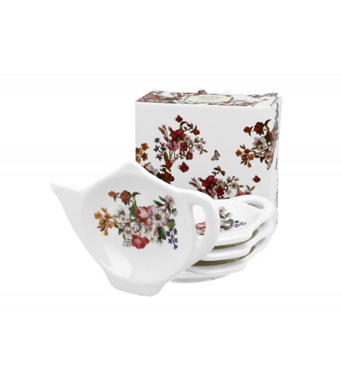 Zestaw 4 podstawek VINTAGE FLOWERS WHITE