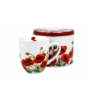 Kubek 400 ml w metalowej puszce CLASSIC POPPIES