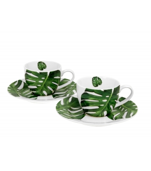 2 filiżanki espresso ze spodkami MONSTERA