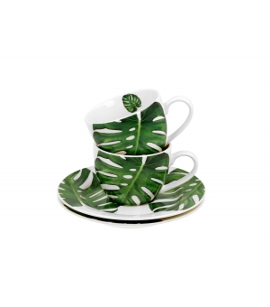 2 filiżanki espresso ze spodkami MONSTERA