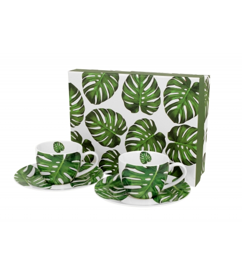 2 filiżanki espresso ze spodkami MONSTERA