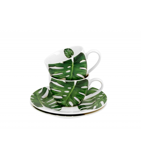 2 filiżanki espresso ze spodkami MONSTERA