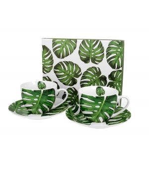 Filiżanki ze spodkami 280 ml komplet 2 szt. MONSTERA