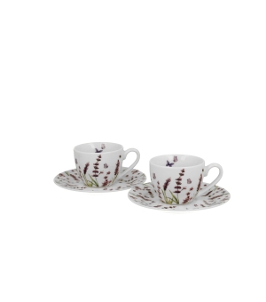 2 filiżanki espresso ze spodkami CLASSIC LAVENDER