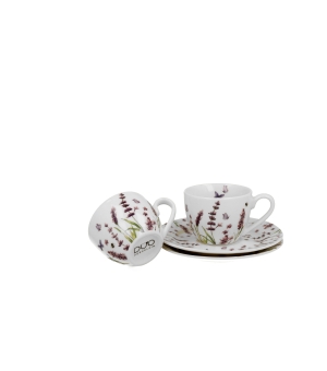 2 filiżanki espresso ze spodkami CLASSIC LAVENDER