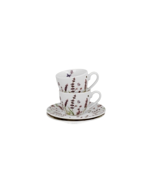 2 filiżanki espresso ze spodkami CLASSIC LAVENDER