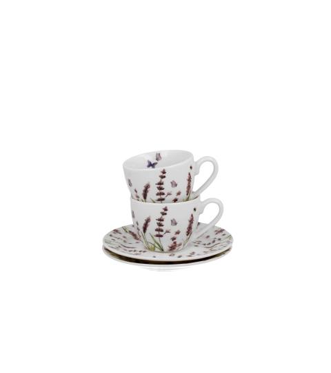 2 filiżanki espresso ze spodkami CLASSIC LAVENDER