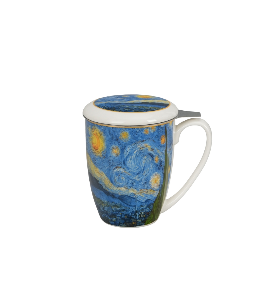Kubek z zaparzaczem ze stali nierdzewnej STARRY NIGHT inspired by Van Gogh