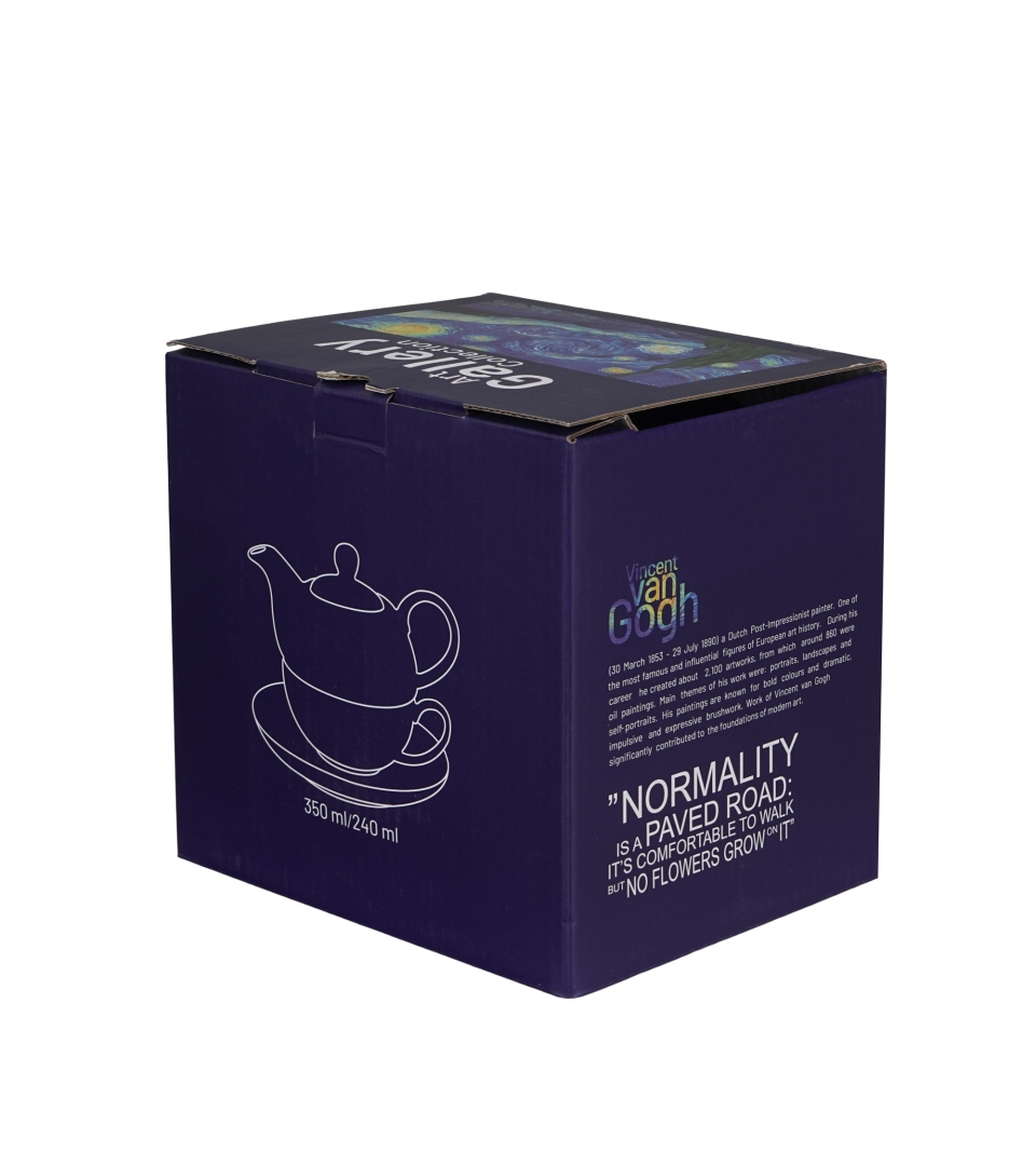 Filiżanka z dzbankiem i zaparzaczem STARRY NIGHT inspired by Van Gogh