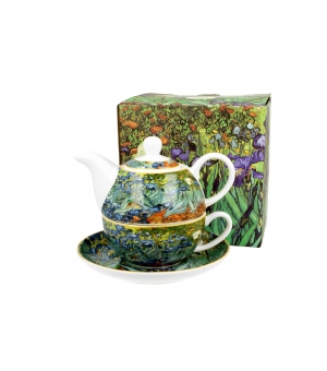 Filiżanka z dzbankiem i spodkiem / Tea for One IRISES by V. van Gogh