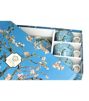 Filiżanki ze spodkami 280 ml komplet 6 szt. Almond Blossom inspired by V. van Gogh
