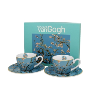 2 filiżanki espresso ze spodkami Almond Blossom inspired by Van Gogh
