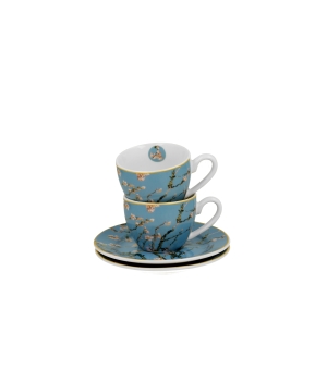 2 filiżanki espresso ze spodkami Almond Blossom inspired by Van Gogh