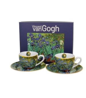 2 filiżanki espresso ze spodkami Irises inspired by Van Gogh